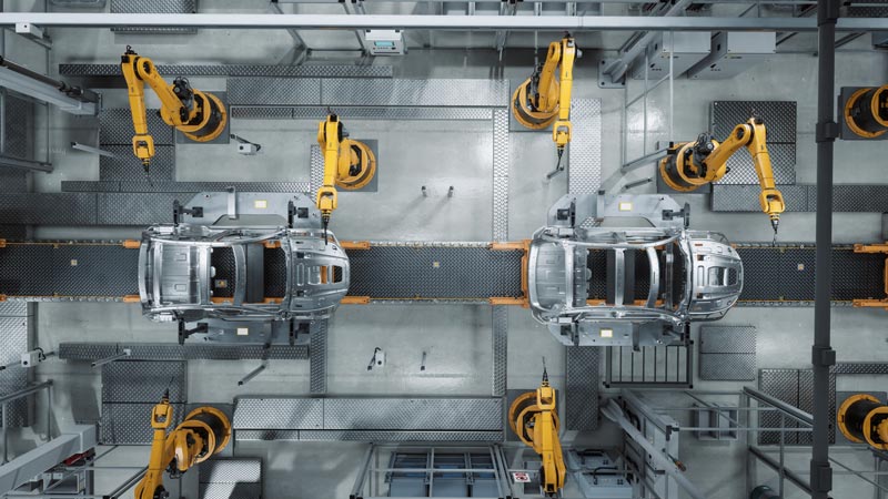 Förderband in der Automobilindustrie